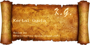 Kertai Gyula névjegykártya