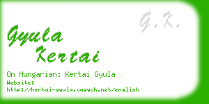 gyula kertai business card